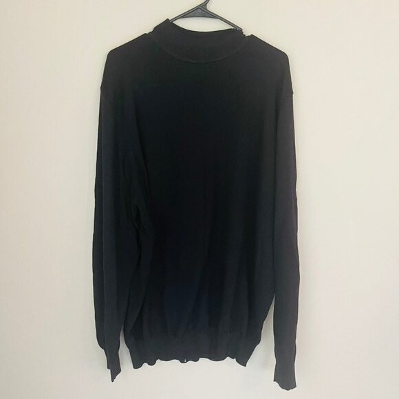 Nordstrom 100% Extra Fine Merino Wool Black Mock Neck Sweater SZ XXL Tall - Picture 1 of 6